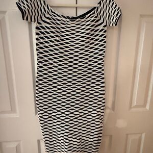 Michaels Black and White Geometric Midi Dress
